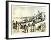 The Arrival at Lake Ngami, 1883-null-Framed Giclee Print