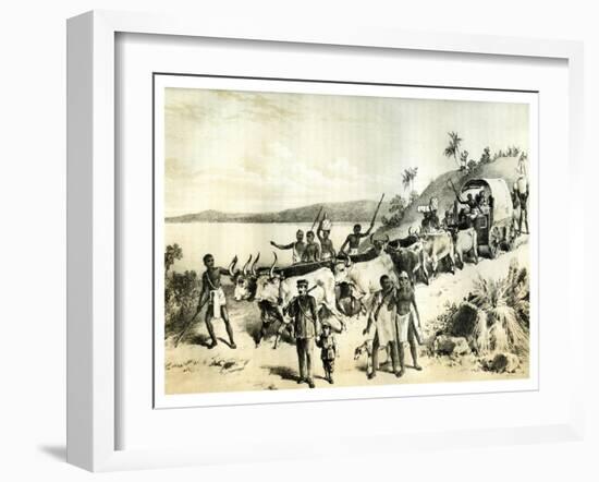 The Arrival at Lake Ngami, 1883-null-Framed Giclee Print