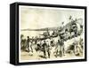 The Arrival at Lake Ngami, 1883-null-Framed Stretched Canvas