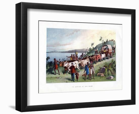 The Arrival at Lake Ngami, 19th Century-null-Framed Premium Giclee Print