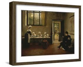 The Arrival at the Orphanage, 1879-George Adolphus Storey-Framed Giclee Print