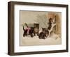 The Arrival Card with Four Kittens Approaching a Door, National Museum of American History-null-Framed Art Print