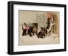 The Arrival Card with Four Kittens Approaching a Door, National Museum of American History-null-Framed Art Print