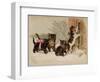 The Arrival Card with Four Kittens Approaching a Door, National Museum of American History-null-Framed Art Print