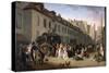 The Arrival of a Stagecoach at the Terminus, Rue Notre-Dame-Des-Victoires, Paris, 1803-Louis Leopold Boilly-Stretched Canvas