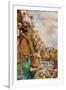 The Arrival of Captain James Cook in Tahiti in 1769-null-Framed Giclee Print