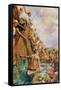 The Arrival of Captain James Cook in Tahiti in 1769-null-Framed Stretched Canvas