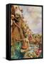 The Arrival of Captain James Cook in Tahiti in 1769-null-Framed Stretched Canvas