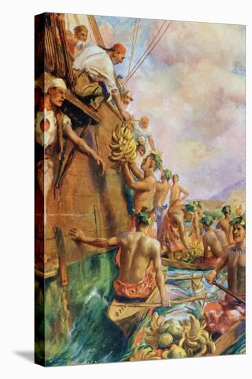 The Arrival of Captain James Cook in Tahiti in 1769-null-Stretched Canvas