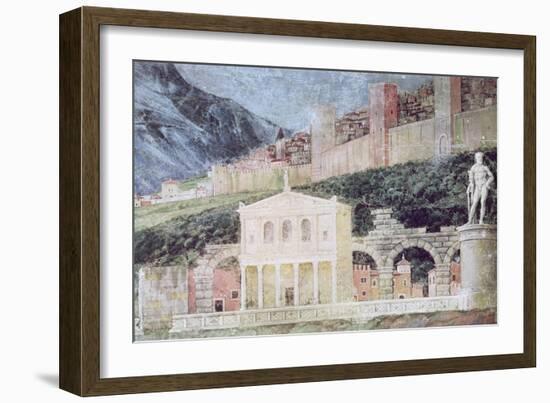 The Arrival of Cardinal Francesco Gonzaga, Detail of the Background Showing an Idealised View of…-Andrea Mantegna-Framed Giclee Print