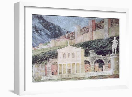 The Arrival of Cardinal Francesco Gonzaga, Detail of the Background Showing an Idealised View of…-Andrea Mantegna-Framed Giclee Print