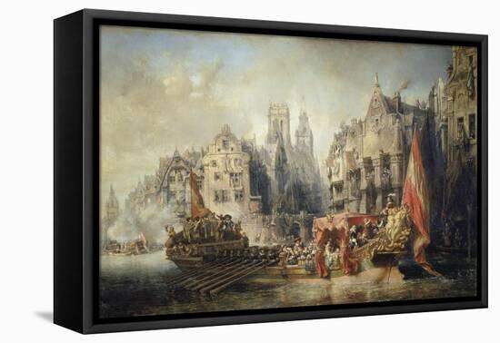 The Arrival of Fernando Alvarez De Toledo, Duke of Alba at Rotterdam in 1567, 1844-Jean-Baptiste Isabey-Framed Stretched Canvas