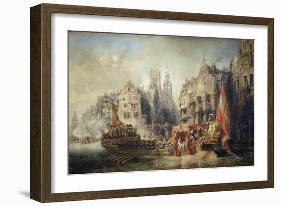 The Arrival of Fernando Alvarez De Toledo, Duke of Alba at Rotterdam in 1567, 1844-Jean-Baptiste Isabey-Framed Giclee Print