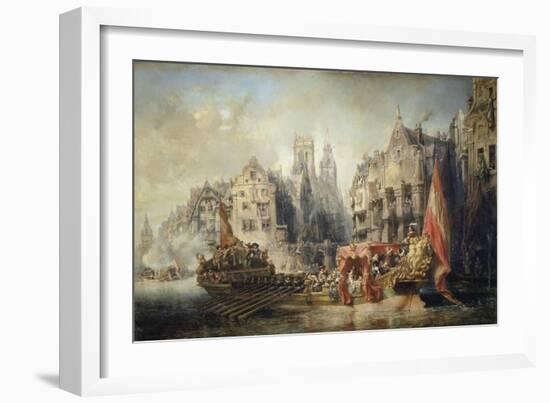 The Arrival of Fernando Alvarez De Toledo, Duke of Alba at Rotterdam in 1567, 1844-Jean-Baptiste Isabey-Framed Giclee Print