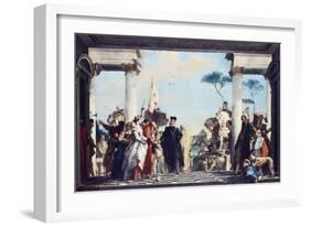 The Arrival of Henri Iii at the Villa Contarini. Before 1750-Giambattista Tiepolo-Framed Giclee Print