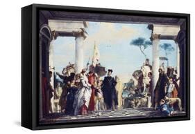 The Arrival of Henri Iii at the Villa Contarini. Before 1750-Giambattista Tiepolo-Framed Stretched Canvas
