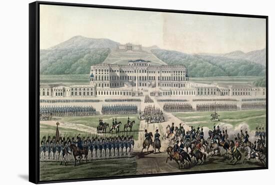 The Arrival of Napoleon Bonaparte at Schloss Schonbrunn, circa 1820-Alexandre De La Borde-Framed Stretched Canvas