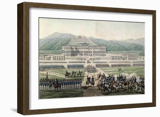 The Arrival of Napoleon Bonaparte at Schloss Schonbrunn, circa 1820-Alexandre De La Borde-Framed Giclee Print