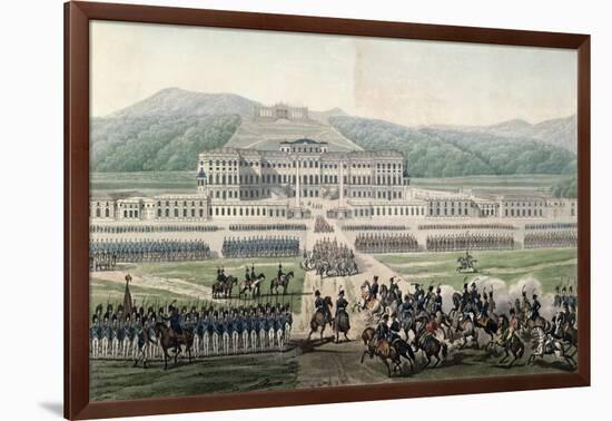 The Arrival of Napoleon Bonaparte at Schloss Schonbrunn, circa 1820-Alexandre De La Borde-Framed Giclee Print