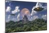 The Arrival of Planet Nibiru as Seen from a Mayan Pyramid-Stocktrek Images-Mounted Art Print