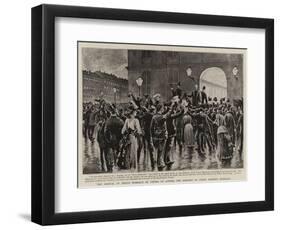 The Arrival of Prince Bismarck in Vienna to Attend the Wedding of Count Herbert Bismarck-null-Framed Giclee Print