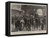 The Arrival of Prince Bismarck in Vienna to Attend the Wedding of Count Herbert Bismarck-null-Framed Stretched Canvas
