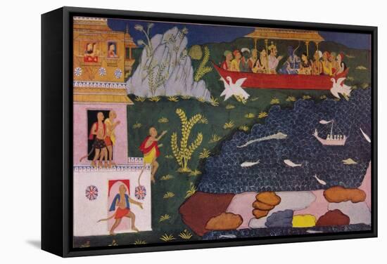 The Arrival of Rama and Sita in the Aerial Car, 1937-null-Framed Stretched Canvas