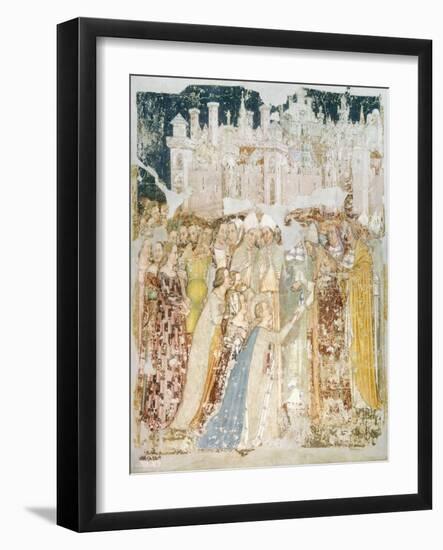 The Arrival of St Ursula in Rome, Detail from the Fresco Legend of St Ursula, 1360-1366-Tommaso Da Modena Tommaso Da Modena-Framed Giclee Print