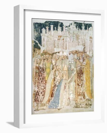 The Arrival of St Ursula in Rome, Detail from the Fresco Legend of St Ursula, 1360-1366-Tommaso Da Modena Tommaso Da Modena-Framed Giclee Print