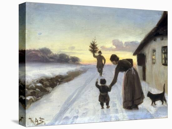 The Arrival of the Christmas Tree-Hans Anderson Brendekilde-Stretched Canvas