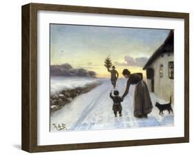 The Arrival of the Christmas Tree-Hans Anderson Brendekilde-Framed Giclee Print