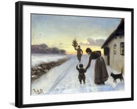 The Arrival of the Christmas Tree-Hans Anderson Brendekilde-Framed Giclee Print