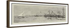 The Arrival of the Duke and Duchess of York at Cowes, the Royal Yacht Passing HMS Neptune-Eduardo de Martino-Framed Giclee Print