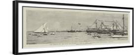 The Arrival of the Duke and Duchess of York at Cowes, the Royal Yacht Passing HMS Neptune-Eduardo de Martino-Framed Giclee Print