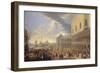 The Arrival of the Earl of Manchester in Venice, 1707-10 (Oil on Canvas)-Luca Carlevaris-Framed Giclee Print