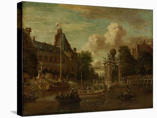 The Arrival of the Embassy of Muscovy in Amsterdam on August 1697-Abraham Storck-Stretched Canvas