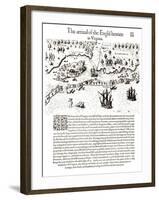 The Arrival of the Englishmen in Virginia-John White-Framed Giclee Print