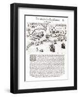 The Arrival of the Englishmen in Virginia-John White-Framed Giclee Print