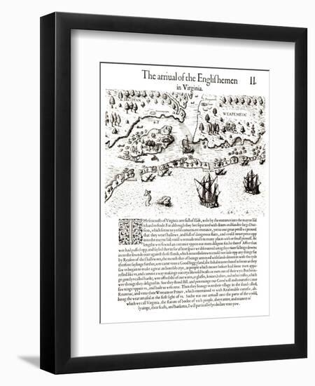 The Arrival of the Englishmen in Virginia-John White-Framed Giclee Print