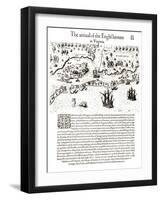 The Arrival of the Englishmen in Virginia-John White-Framed Giclee Print