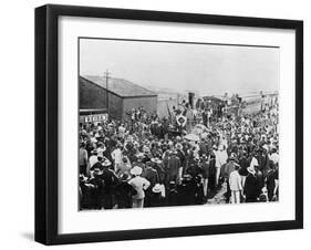 The Arrival of the First Train on the 2ft Gauge Railway to Beira, Mozambique, 1898-null-Framed Giclee Print