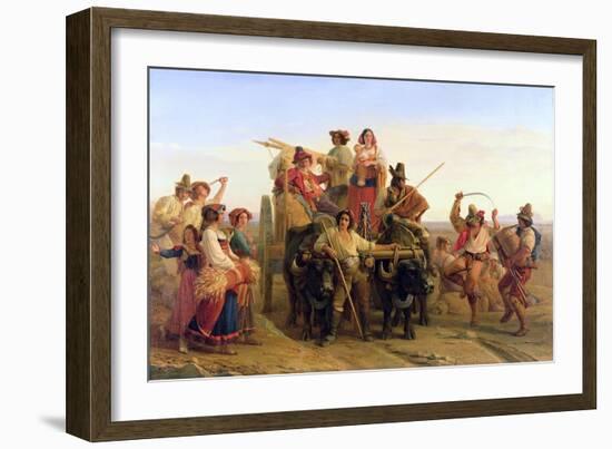 The Arrival of the Harvesters in the Pontine Marshes, 1830-Louis Leopold Robert-Framed Giclee Print