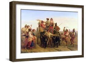 The Arrival of the Harvesters in the Pontine Marshes, 1830-Louis Leopold Robert-Framed Giclee Print