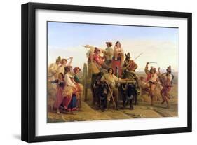 The Arrival of the Harvesters in the Pontine Marshes, 1830-Louis Leopold Robert-Framed Giclee Print