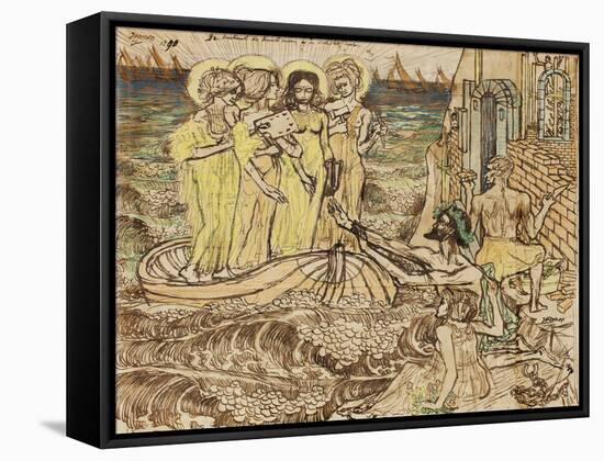 The Arrival of the Muses of Art at Architecture, 1890-Jan Theodore Toorop-Framed Stretched Canvas