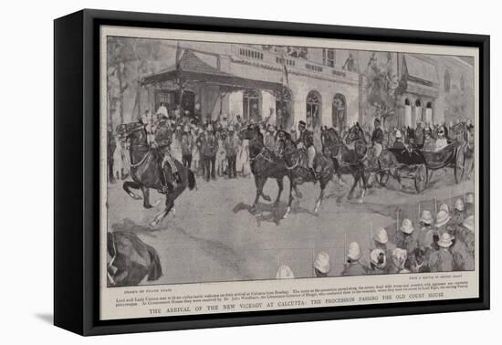 The Arrival of the New Viceroy at Calcutta, the Procession Passing the Old Court House-Frank Craig-Framed Stretched Canvas