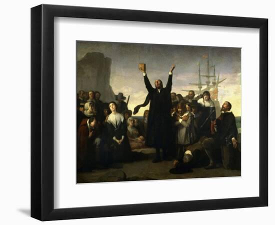 The Arrival of the Pilgrim Fathers, 1863-Antonio Gisbert-Framed Giclee Print