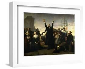 The Arrival of the Pilgrim Fathers, 1863-Antonio Gisbert-Framed Giclee Print