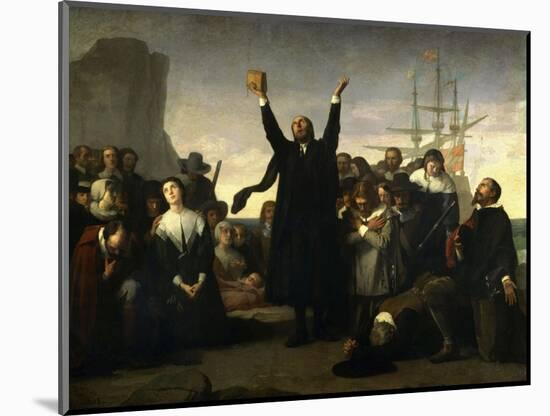 The Arrival of the Pilgrim Fathers, 1863-Antonio Gisbert-Mounted Giclee Print