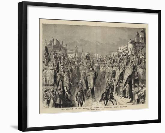 The Arrival of the Prince of Wales at Agra, the Chiefs Saluting-Henry William Brewer-Framed Giclee Print